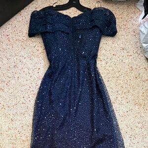 Dark blue Prom dress with sequins